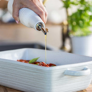 OTTAWA STONEWARE OIL BOTTLE + SALT DISH 2 PIECE SET  |  CALICO