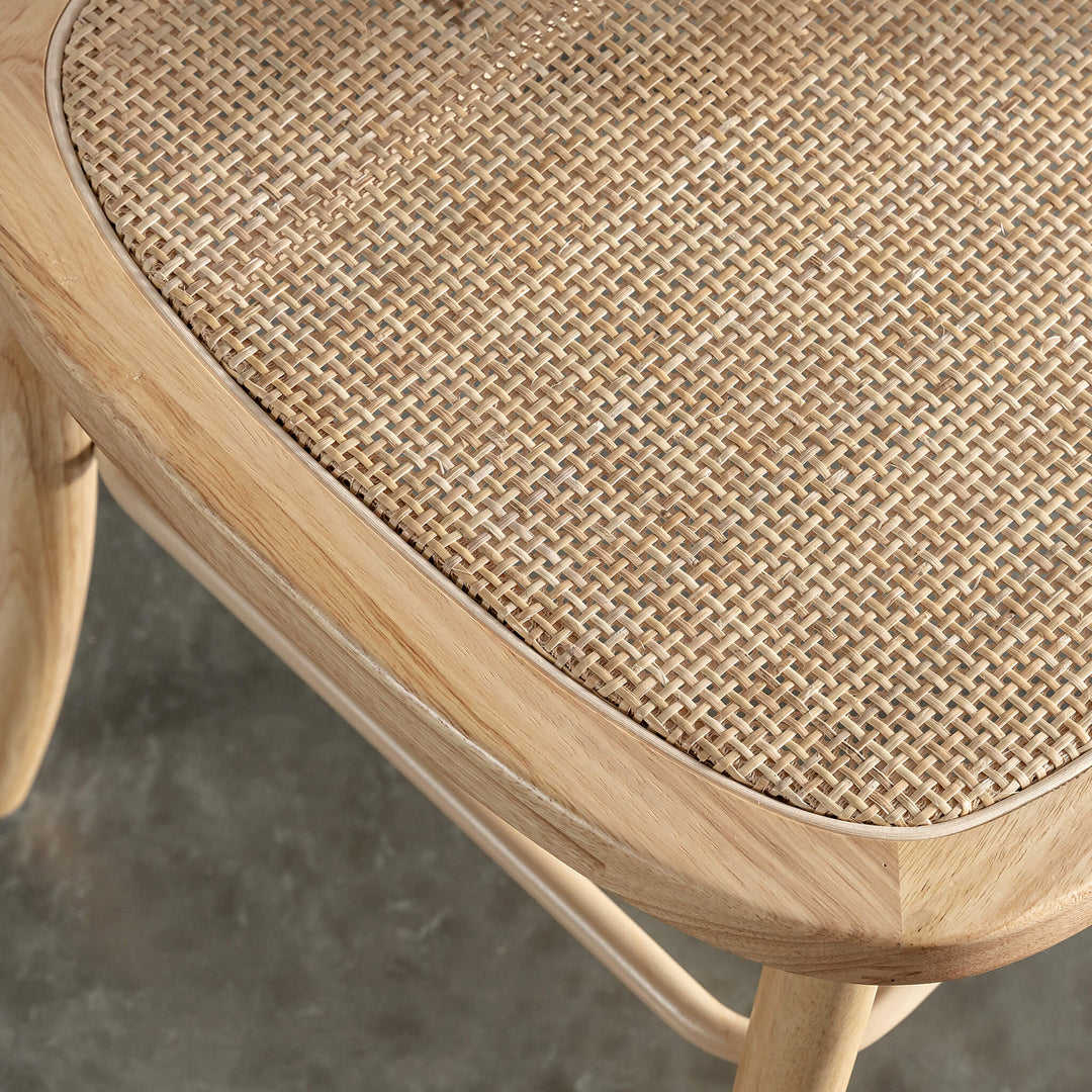 ELLISON RATTAN BACK DINING CHAIR CLOSE UP  |  BIRCH + RATTAN