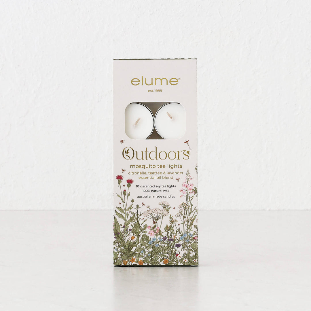 Elume  |  Citronella Tealight Soy Candles  |  10 Pack  |  5+hr  |  Citronella + Tea Tree + Lavender