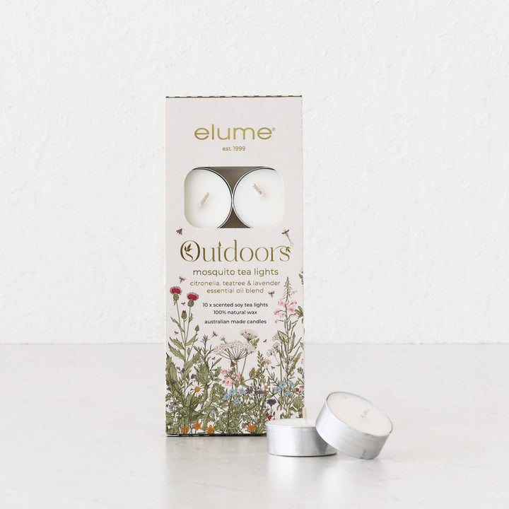 ELUME  |  CITRONELLA TEALIGHT SOY CANDLES  |  30 PACK  |  5+HR  |  CITRONELLA  + TEA TREE + LAVENDER