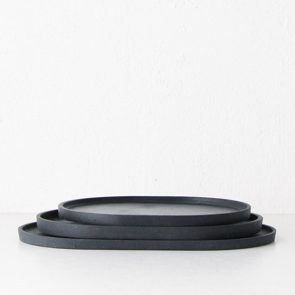 ESHER OVAL PLATTER | SET OF 3 | BLACK