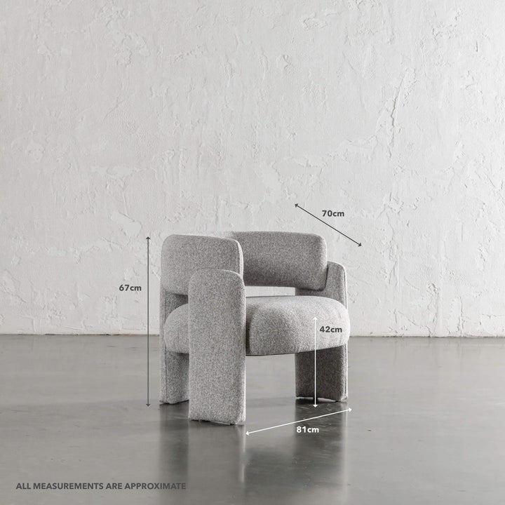 FARO ARMCHAIR | GRANITE HAZE | MEASUREMENTS