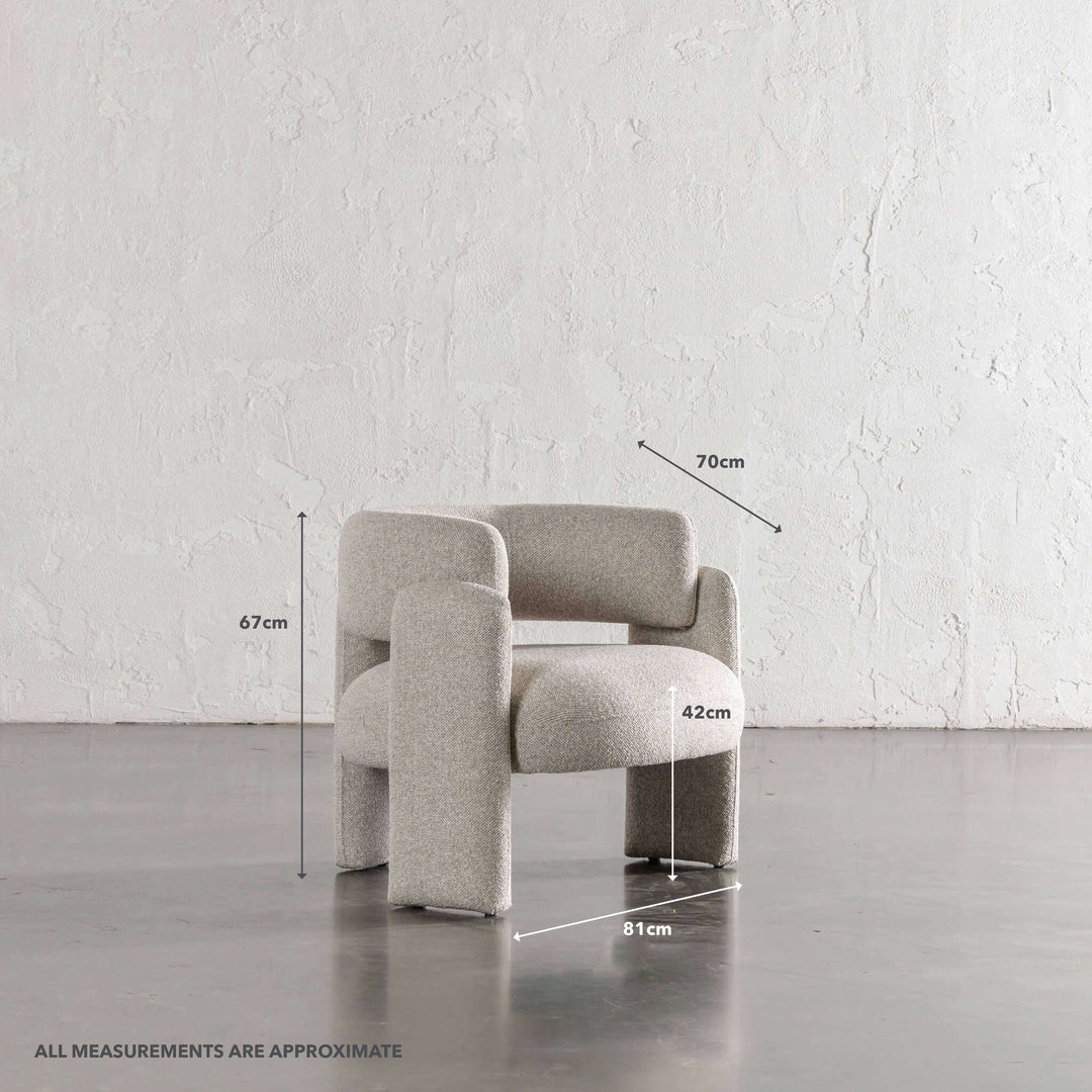 FARO ARMCHAIR | SANDY DUSK | MEASUREMENTS