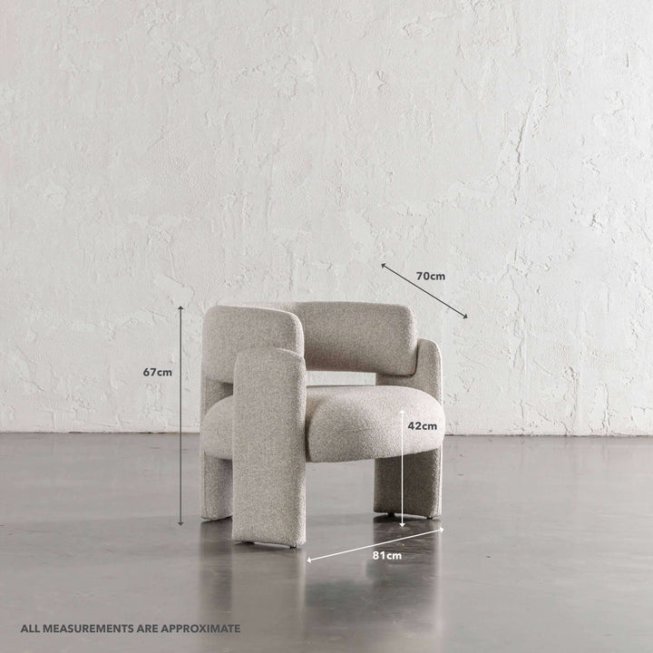 FARO ARMCHAIR | SANDY DUSK | MEASUREMENTS