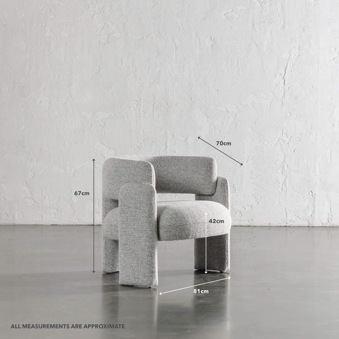 FARO ARMCHAIR | WINDSWEPT BEACH | MEASUREMENTS