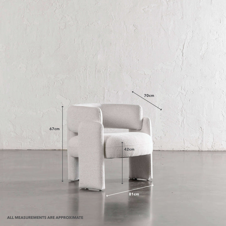 FARO ARMCHAIR | SNOW CAP WHITE | MEASUREMENTS