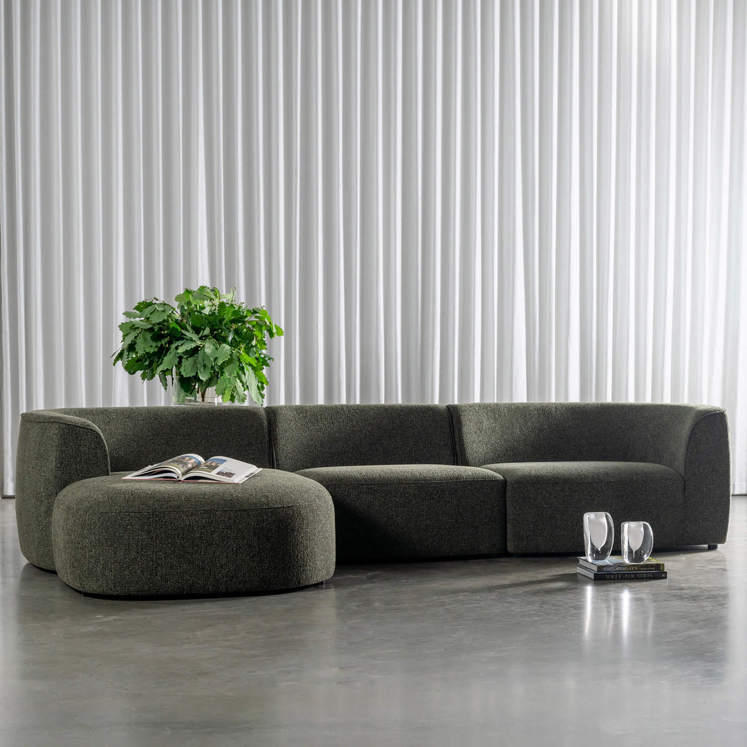 FARO MODULAR CHAISE LOUNGE SOFA  |  BANKSIA LEAF GREEN