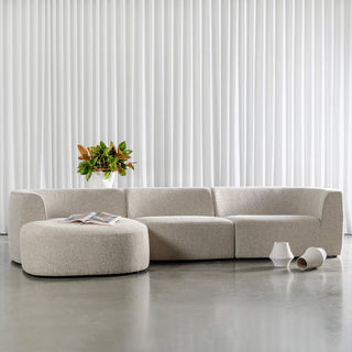 FARO MODULAR CHAISE LOUNGE SOFA | PEBBLE BAY MIST