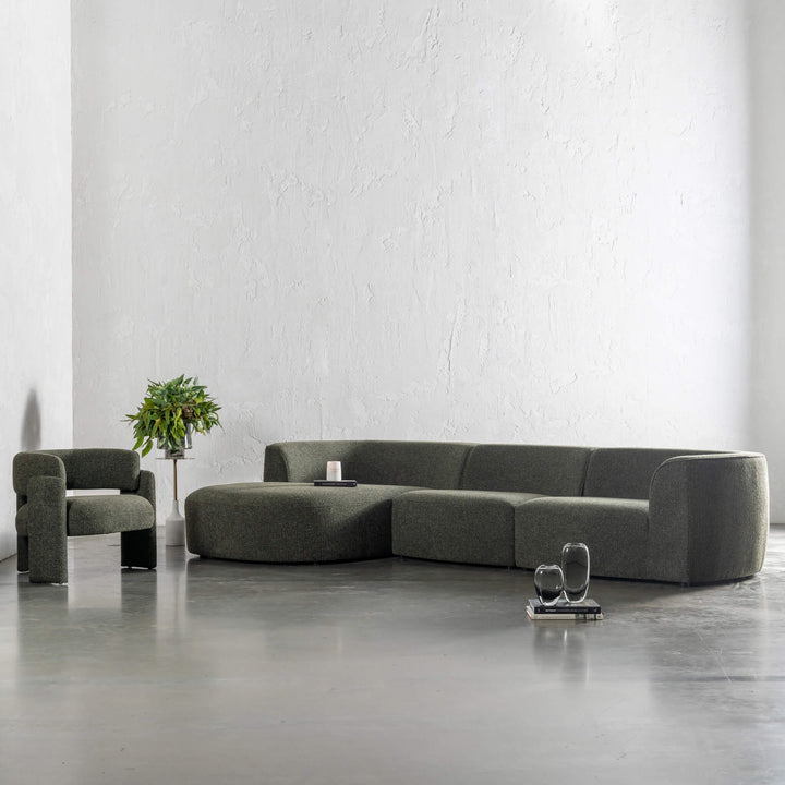 FARO MODULAR CHAISE LOUNGE SOFA  |  BANKSIA LEAF GREEN