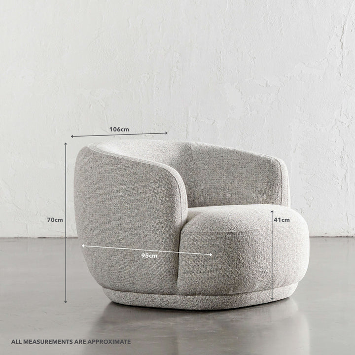 FARO ROUNDED ARMCHAIR  |  WINDSWEPT BEACH | MEASUREMENTS