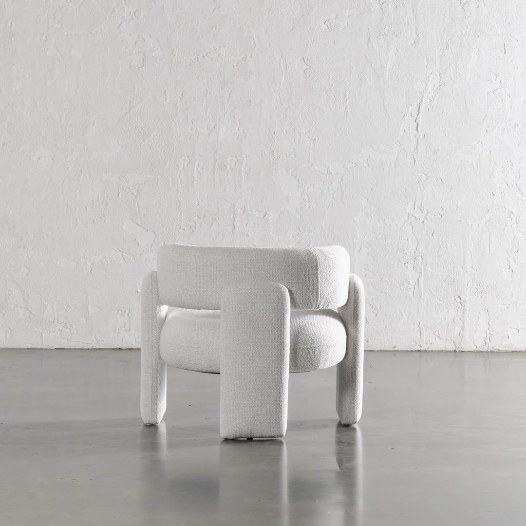 FARO ARMCHAIR BACK VIEW  |  SNOW CAP WHITE 