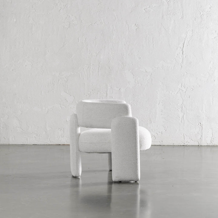 FARO ARMCHAIR SIDE VIEW  |  SNOW CAP WHITE