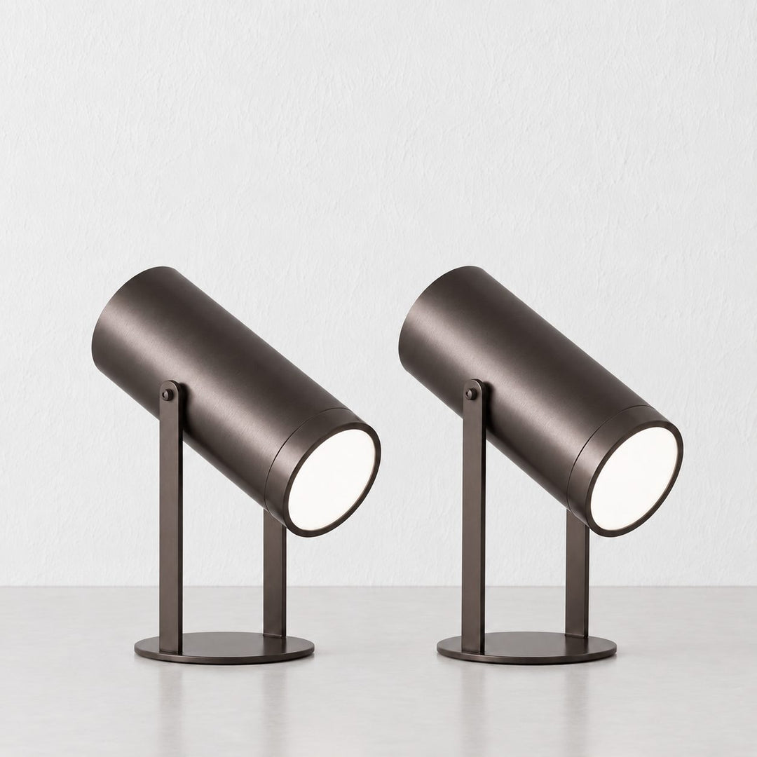 FERERRA LED RECHARGEABLE CYLINDER LAMP BUNDLE X2  |  23CM  |  DARK BRASS