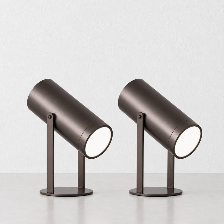 FERERRA LED RECHARGEABLE CYLINDER LAMP BUNDLE X2  |  23CM  |  DARK BRASS