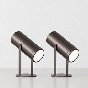 FERERRA LED RECHARGEABLE CYLINDER LAMP BUNDLE X2  |  23CM  |  DARK BRASS