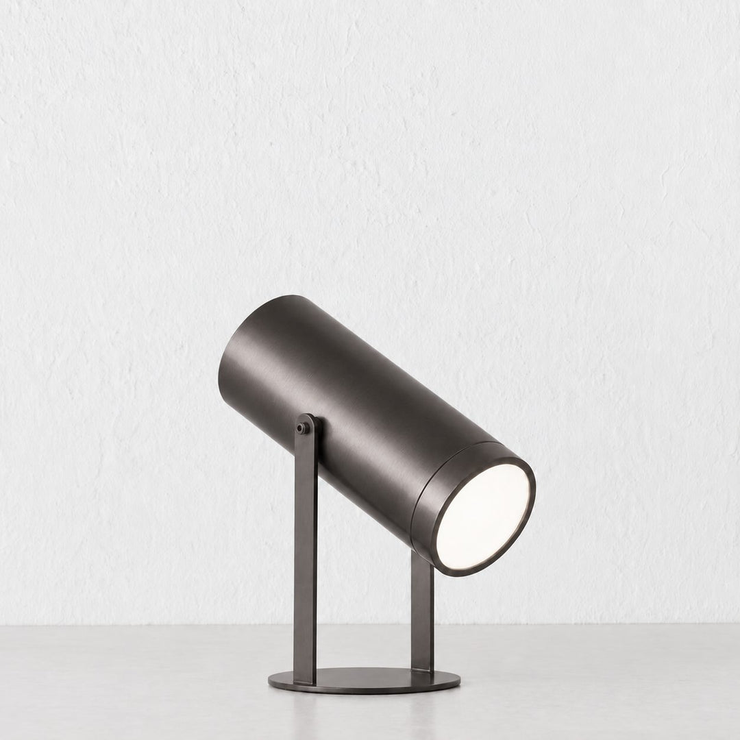 FERERRA LED RECHARGEABLE CYLINDER LAMP  |  23CM  |  DARK BRASS