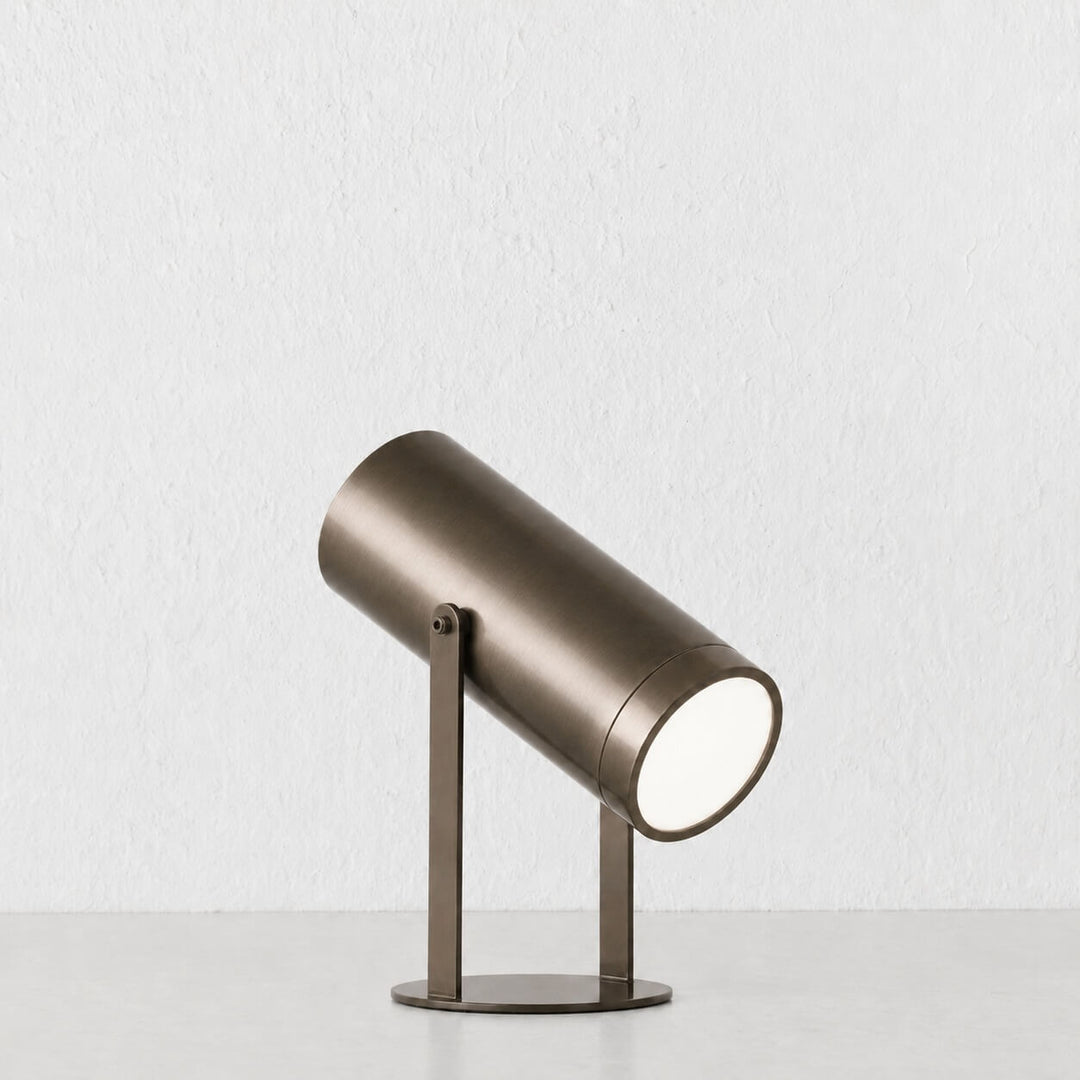 FERERRA LED RECHARGEABLE CYLINDER LAMP  |  23CM  |  DARK BRASS