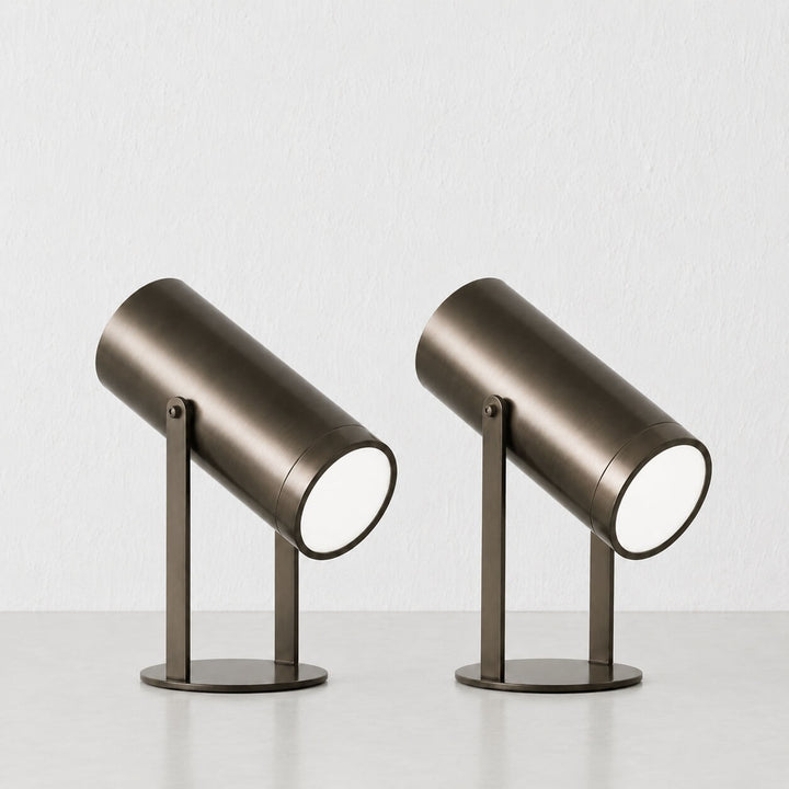 FERERRA LED RECHARGEABLE CYLINDER LAMP BUNDLE X2  |  23CM  |  DARK BRASS