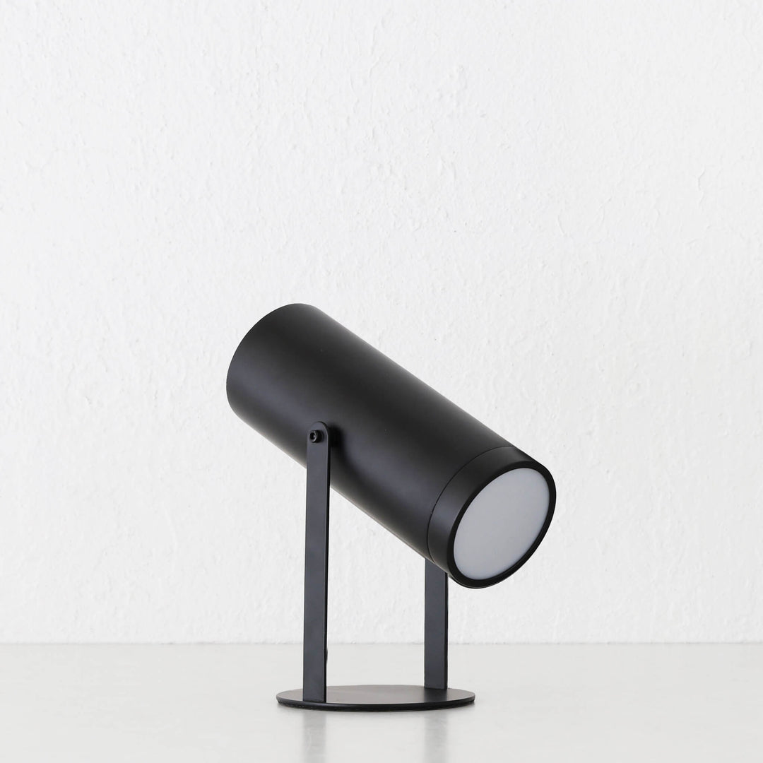 FERERRA LED RECHARGEABLE CYLINDER LAMP  |  23CM  |  MATTE BLACK