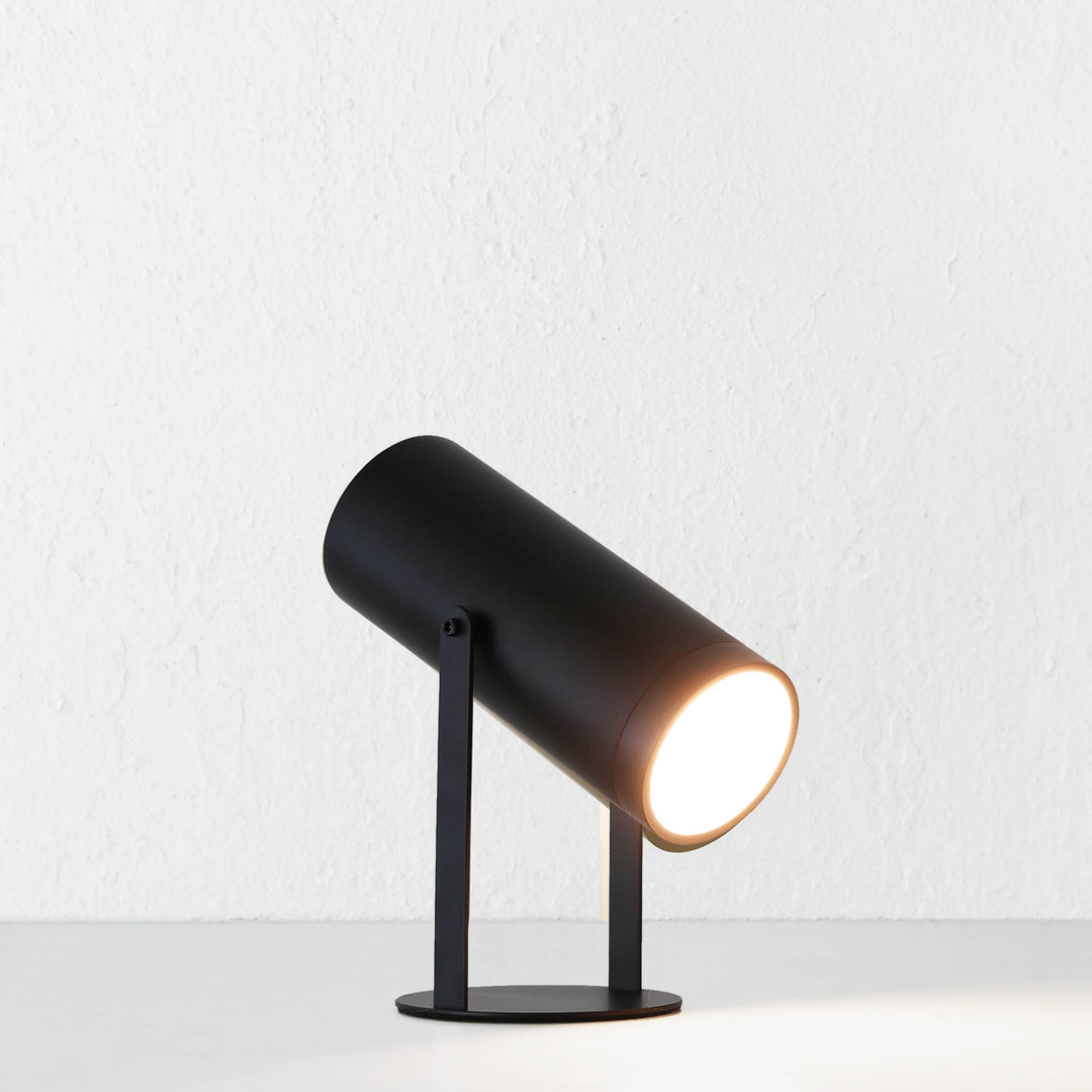 FERERRA LED RECHARGEABLE CYLINDER LAMP  |  23CM  |  MATTE BLACK