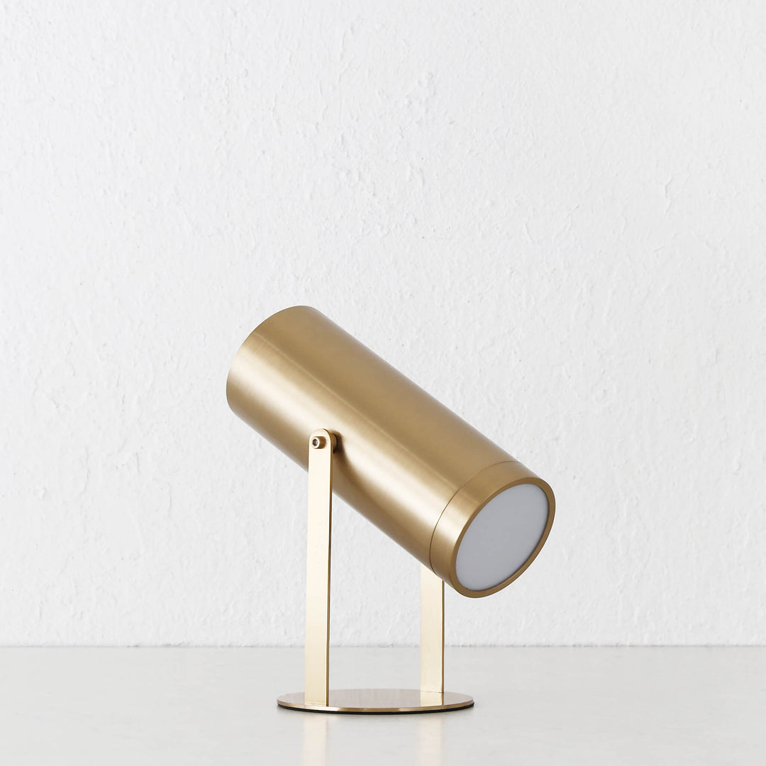 FERERRA LED RECHARGEABLE CYLINDER LAMP  |  23CM  |  ANTIQUE BRASS