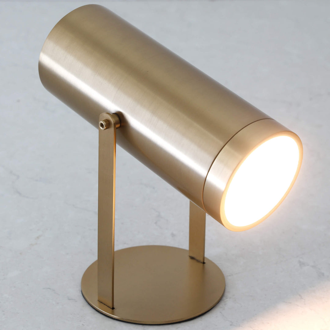 FERERRA LED RECHARGEABLE CYLINDER LAMP  |  23CM  |  ANTIQUE BRASS