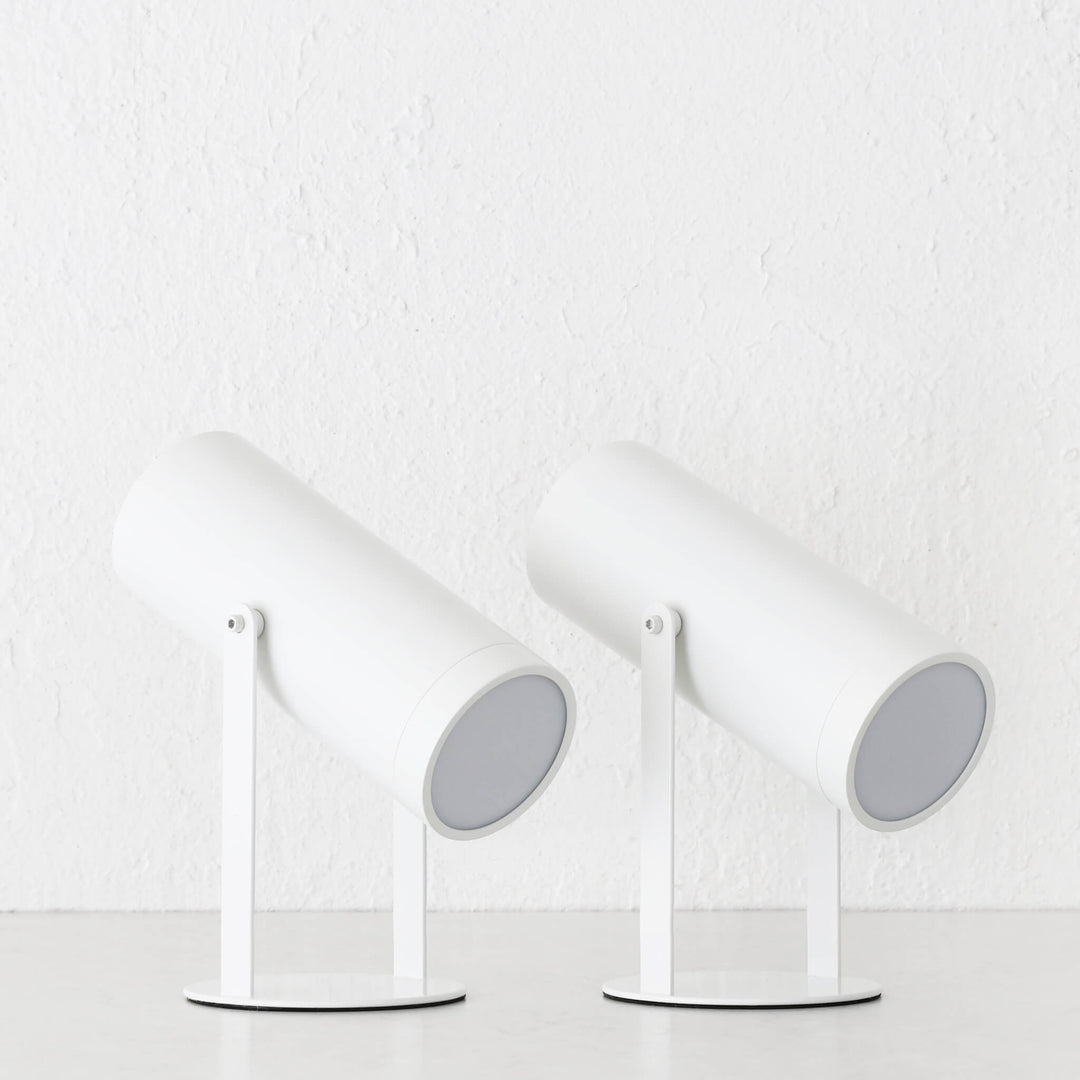 FERERRA LED RECHARGEABLE CYLINDER LAMP BUNDLE X2  |  23CM  |  WHITE