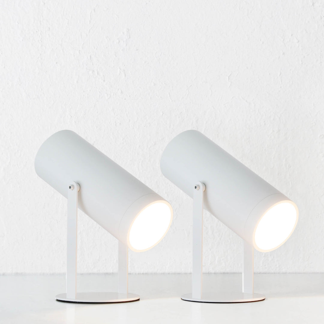 FERERRA LED RECHARGEABLE CYLINDER LAMP BUNDLE X2  |  23CM  |  WHITE