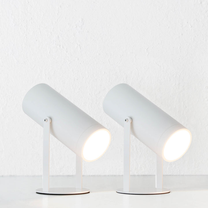 FERERRA LED RECHARGEABLE CYLINDER LAMP BUNDLE X2  |  23CM  |  WHITE