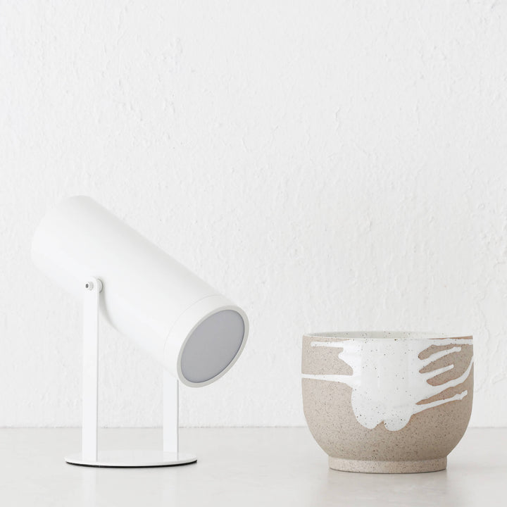 FERERRA LED RECHARGEABLE CYLINDER LAMP  |  23CM  |  WHITE