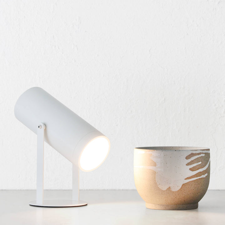 FERERRA LED RECHARGEABLE CYLINDER LAMP  |  23CM  |  WHITE