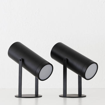 FERERRA LED RECHARGEABLE CYLINDER LAMP BUNDLE X2  |  23CM  |  MATTE BLACK