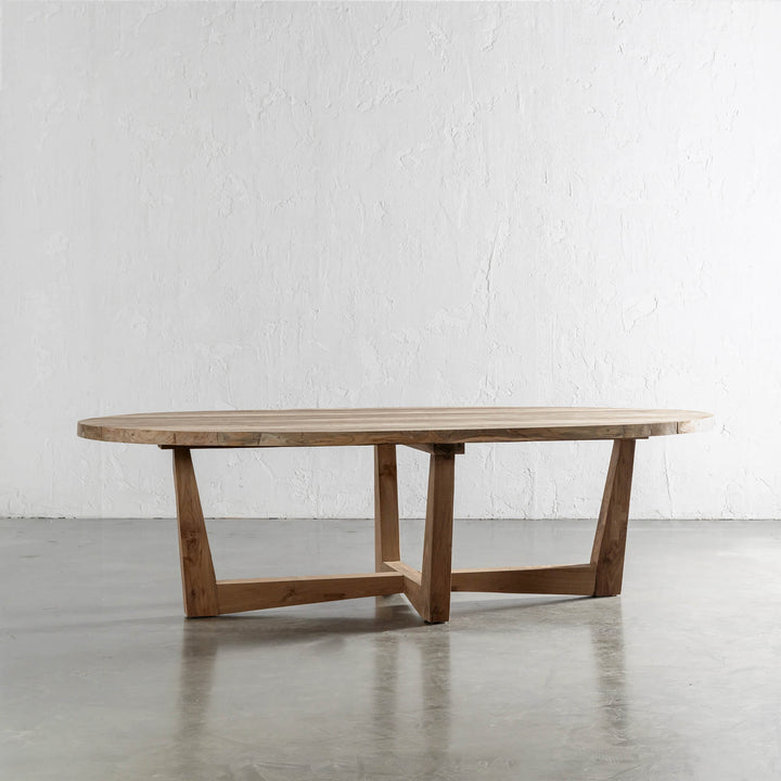 FLORENCE OVAL RECLAIMED TEAK OUTDOOR DINING TABLE  |  260CM