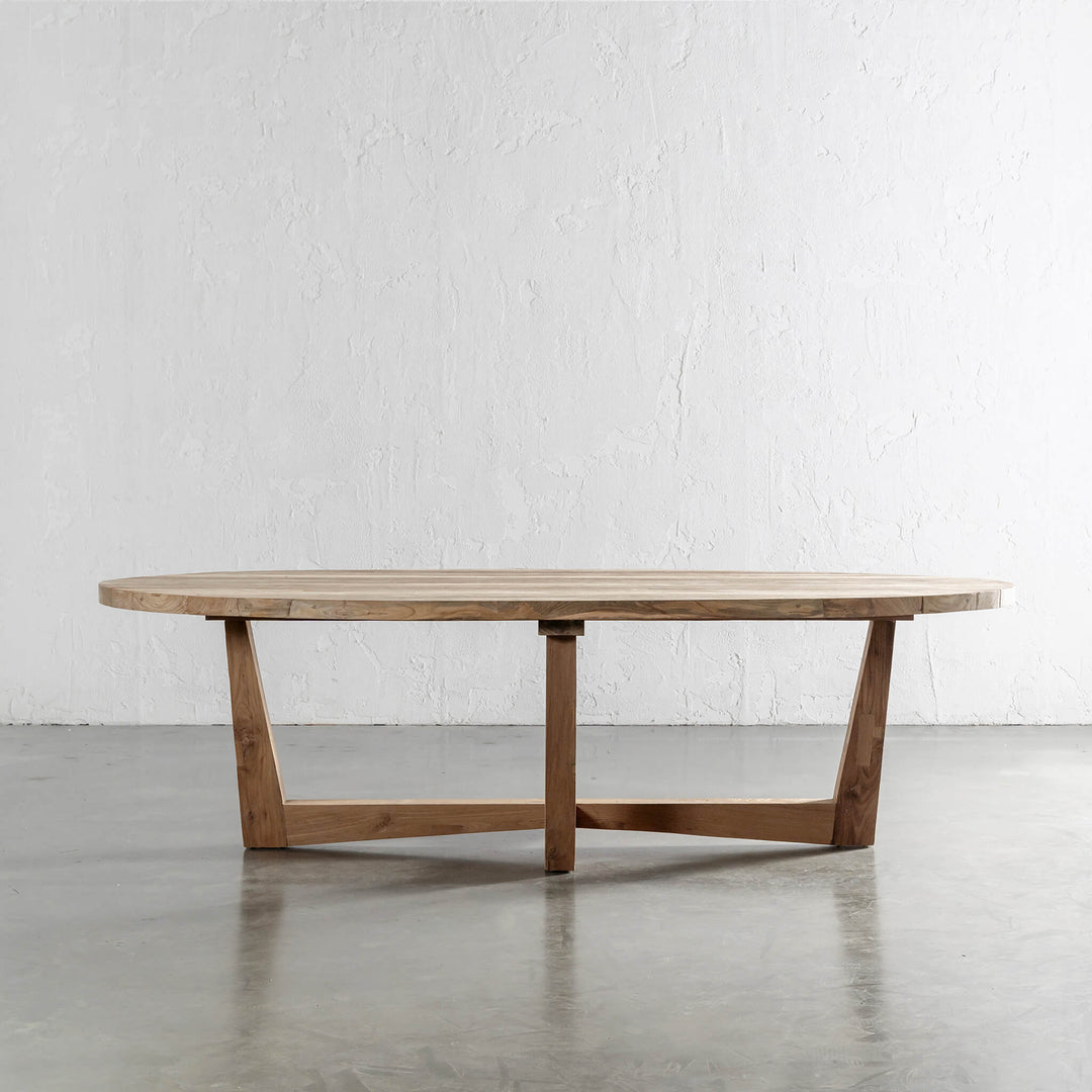 FLORENCE OVAL RECLAIMED TEAK OUTDOOR DINING TABLE  |  260CM