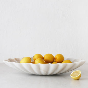 FLOR MARBLE OVAL BOWL | 25X50CM | IVORY MARBLE