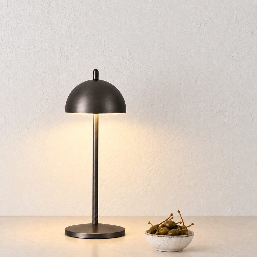 FONTAINES RECHARGEABLE INDOOR/OUTDOOR LED LANTERN  |  DARK BRASS