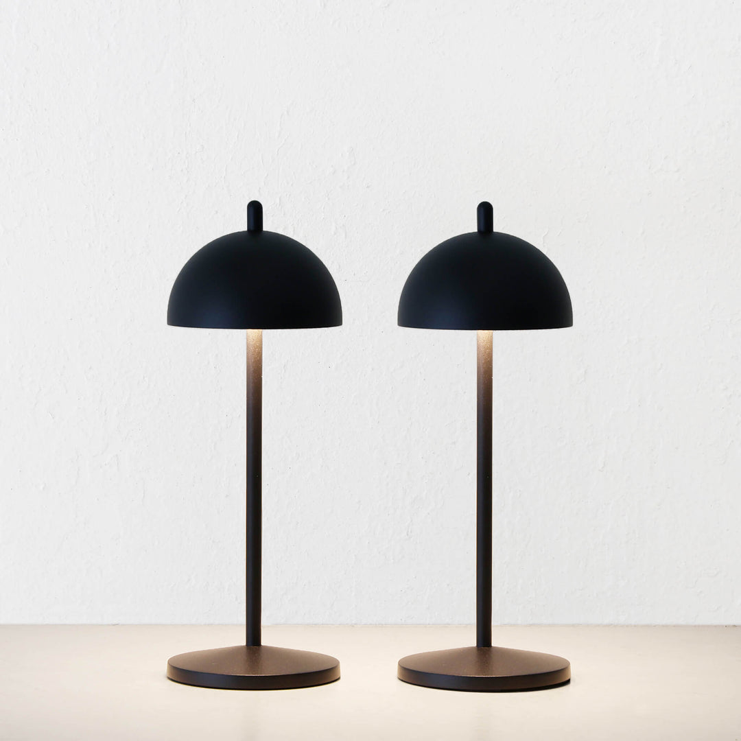 LBD EXCLUSIVE  |  FONTAINES RECHARGEABLE INDOOR/OUTDOOR LED TABLE LAMP BUNDLE X2 |  MATTE BLACK