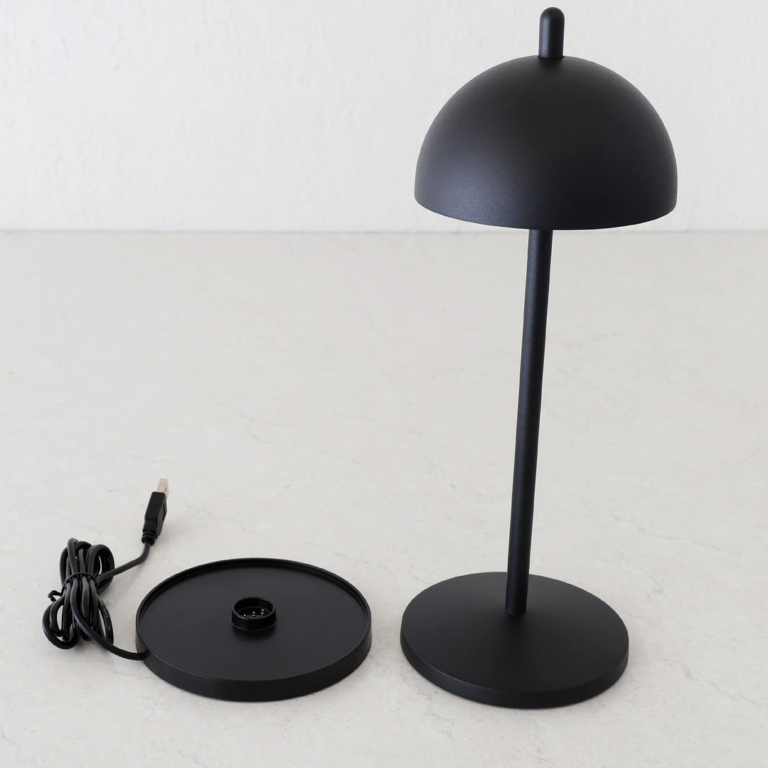 LBD EXCLUSIVE  |  FONTAINES RECHARGEABLE INDOOR/OUTDOOR LED TABLE LAMP  |  MATTE BLACK