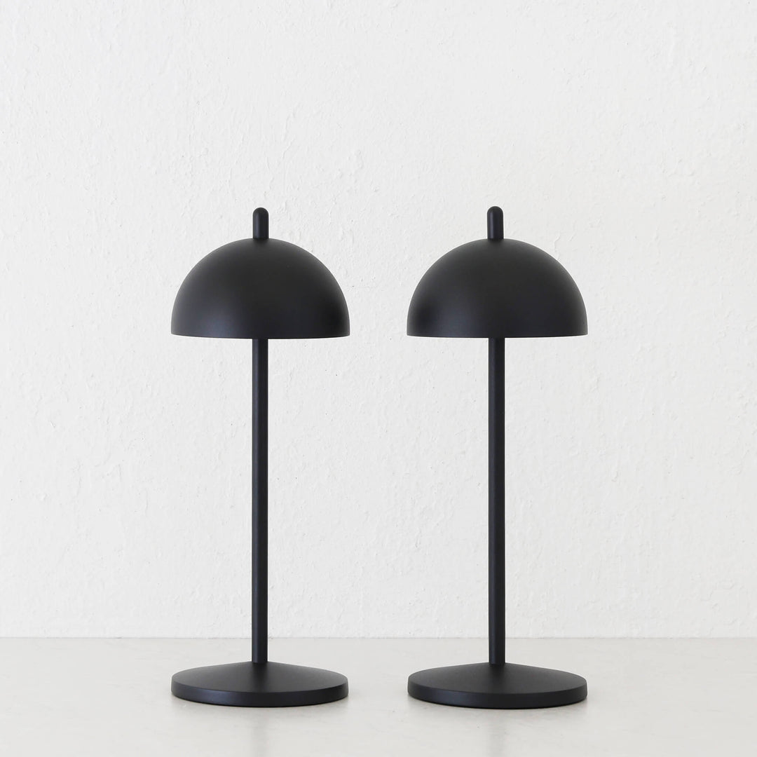 LBD EXCLUSIVE  |  FONTAINES RECHARGEABLE INDOOR/OUTDOOR LED TABLE LAMP BUNDLE X2 |  MATTE BLACK