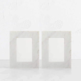 FONTE MARBLE PHOTO FRAME BUNDLE X2  |  4x6  |  WHITE + GREY MARBLE