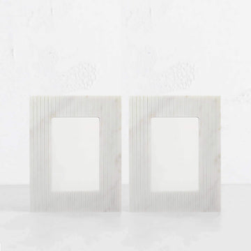 FONTE MARBLE PHOTO FRAME BUNDLE X2  |  4x6  |  WHITE + GREY MARBLE