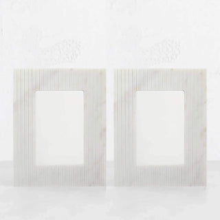 FONTE MARBLE PHOTO FRAME BUNDLE X2 | 5x7 | WHITE + GREY MARBLE