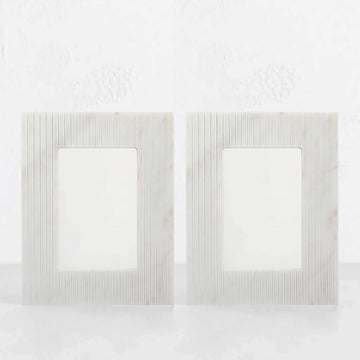 FONTE MARBLE PHOTO FRAME BUNDLE X2 | 5x7 | WHITE + GREY MARBLE