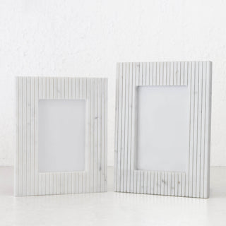FONTE MARBLE PHOTO FRAME  |  4x6  + 5 x 7 |  WHITE + GREY MARBLE 