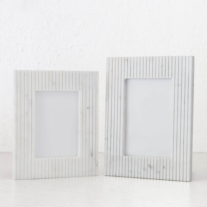FONTE MARBLE PHOTO FRAME  |  4x6  + 5 x 7 |  WHITE + GREY MARBLE 