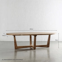 FLORENCE OVAL RECLAIMED TEAK INDOOR DINING TABLE | 260CM | MEASUREMENTS