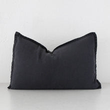 FRENCH LINEN CUSHION | 40X60 | CHARCOAL DOWNPIPE