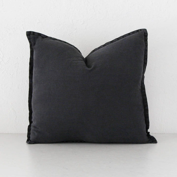 FRENCH LINEN CUSHION BUNDLE X2 | 50X50 | CHARCOAL DOWNPIPE