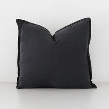 FRENCH LINEN CUSHION | 50X50 | CHARCOAL DOWNPIPE