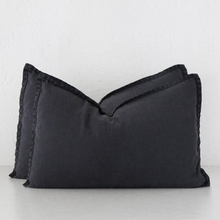 FRENCH LINEN CUSHION BUNDLE X2 | 40X60 | CHARCOAL DOWNPIPE